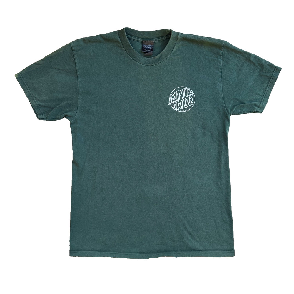 Santa Cruz Skateboards Graphic T-Shirt Mens Medium Green Vintage Faded - Picture 1 of 7